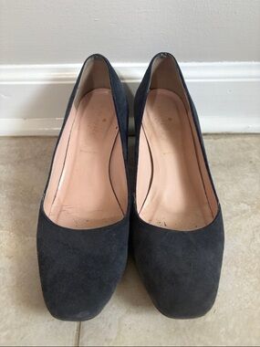 kate spade Navy Suede Square-Toe Pumps